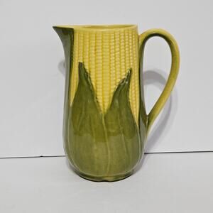 Shawnee Corn King 71 Large Pitcher Vintage Farmhouse Yellow Green Ceramic